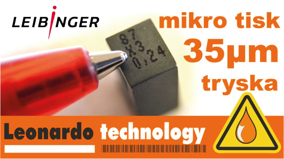 LEIBINGER 35μm tryska. Tisk písma menší jak 0,7mm ? S tiskárnami LEIBINGER je to snadné!